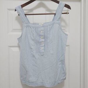 J. Crew Sky Blue Buttoned Tank Top
